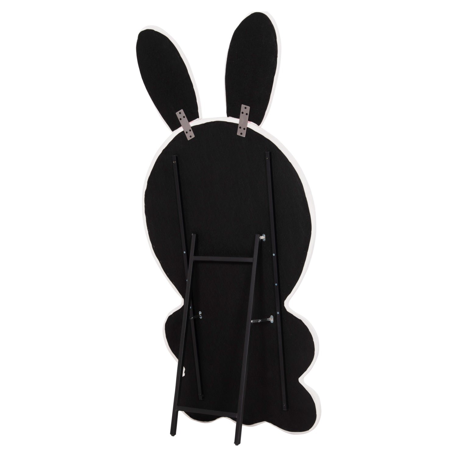 Детско стоящо огледало за под Bunny MDF в розово и бяло - черна стойка 80x162Hсм.