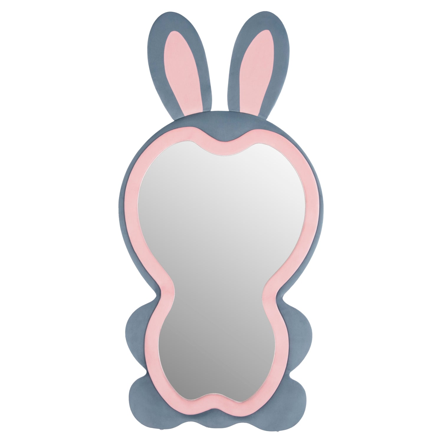 ДЕТСКО ПОДОВО ОГЛЕДАЛО BUNNY МДФ В РОЗОВО И СИНЬО-ЧЕРНА ОСНОВА 80x162см.