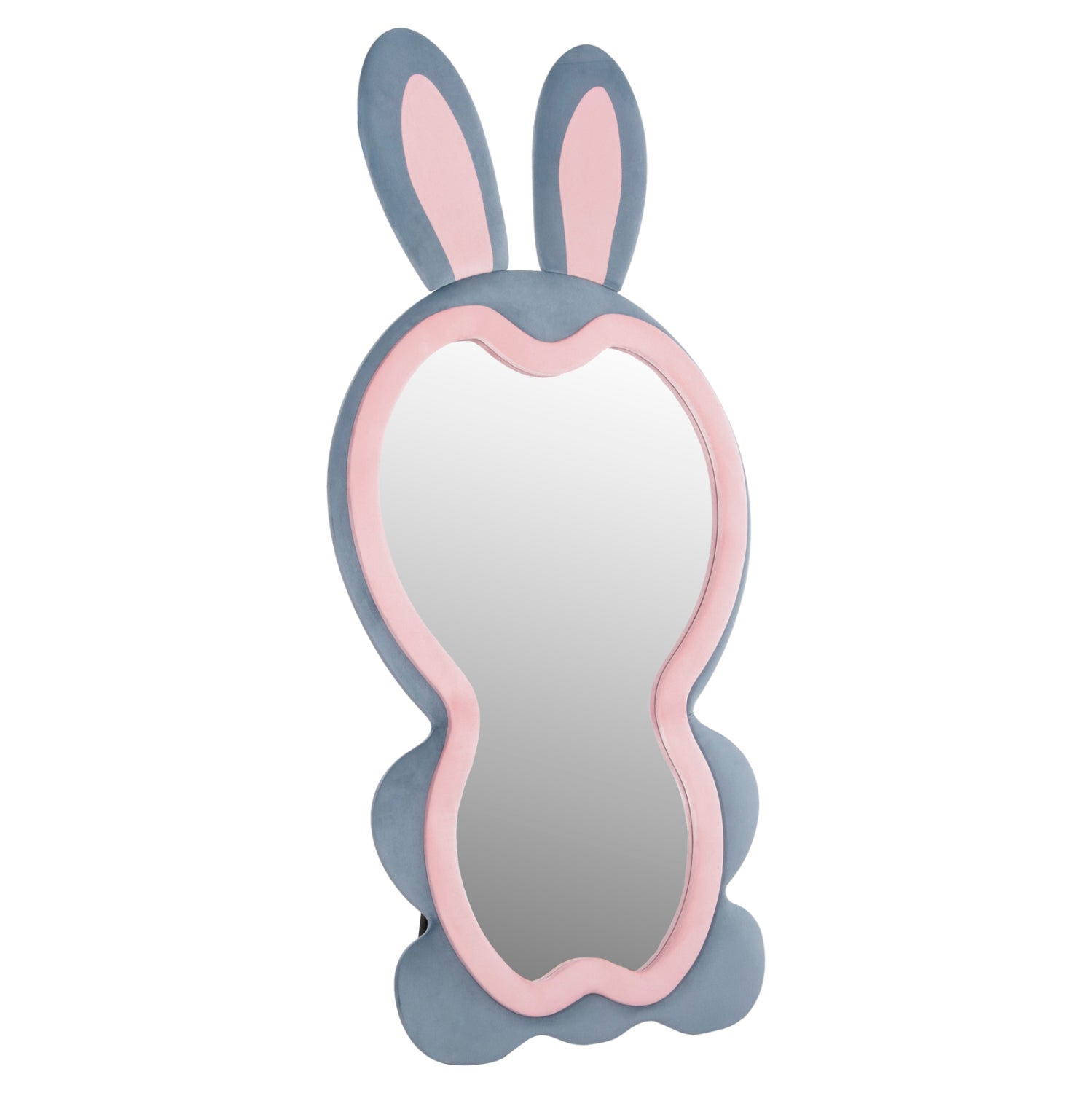 ДЕТСКО ПОДОВО ОГЛЕДАЛО BUNNY МДФ В РОЗОВО И СИНЬО-ЧЕРНА ОСНОВА 80x162см.