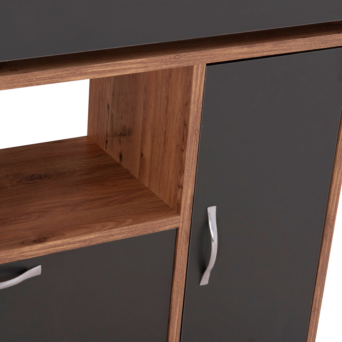 Шкаф за обувки MEDY меламин антрацит с естествени черни крака 85x30x108.5см.