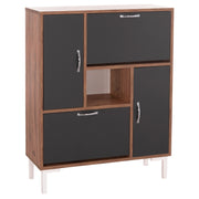 Шкаф за обувки MEDY меламин антрацит с естествени черни крака 85x30x108.5см.