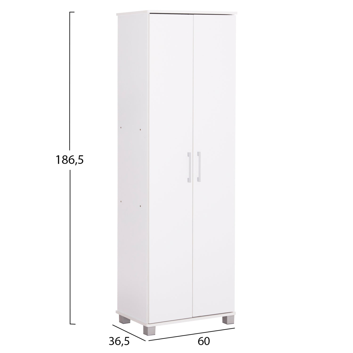 ШКАФ ЗА ОБУВКИ CLUSE МЕЛАМИН В БЯЛ ЦВЯТ 60x36.5x186.5Hсм.