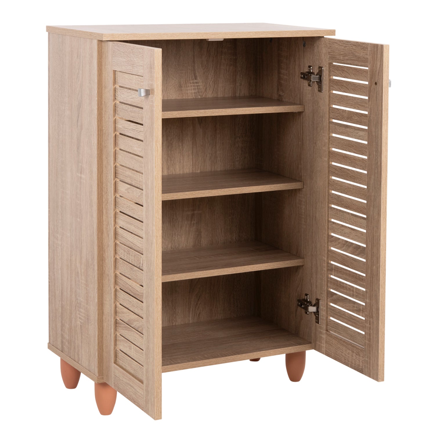 ШКАФ ЗА ОБУВКИ PROLLY МЕЛАМИН В ЦВЯТ СОНОМА-2 ВРАТИ-4 РАФТА 60x34x88Hсм.