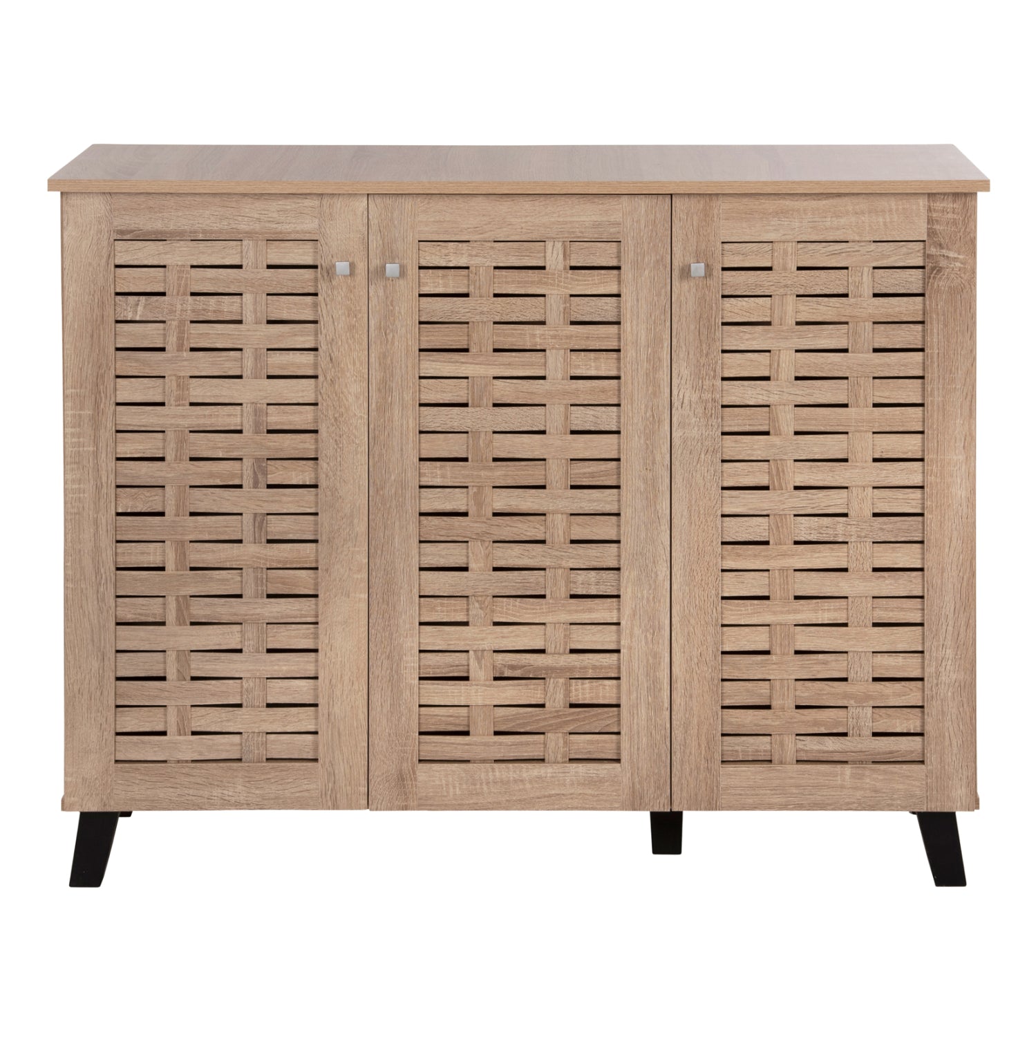 ШКАФ ЗА ОБУВКИ PRODY МЕЛАМИН В ЦВЯТ СОНОМА 3 ВРАТИ 115x34x89Hсм.