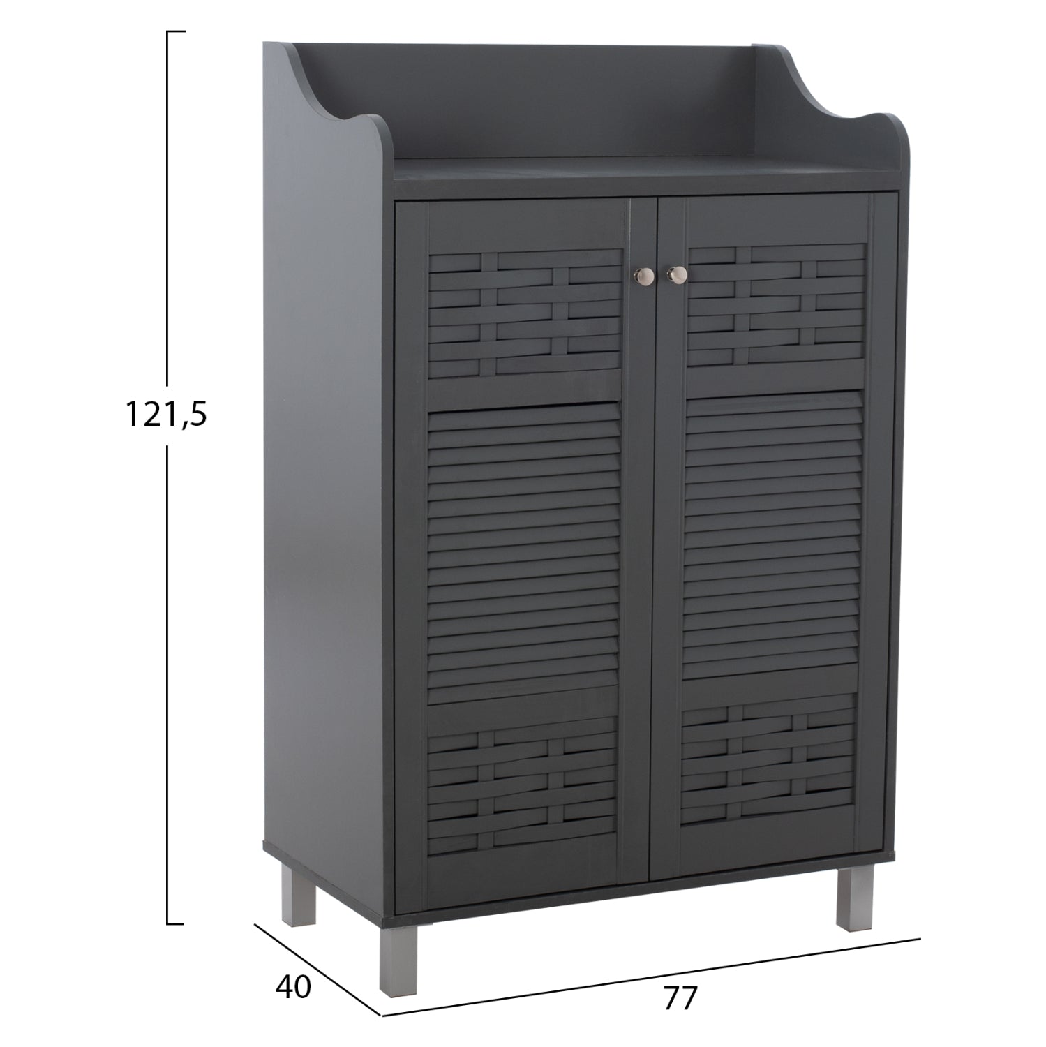 Шкаф за обувки KAILENA меламин тъмносив 77x40x121.5 см.