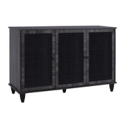 Дървен шкаф за обувки с 3 врати Сив цвят 112x30x68,5 см