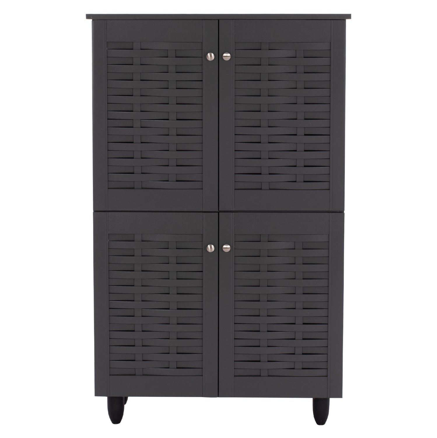 Шкаф за обувки KABIRA 4-врати меламин тъмносив 77x34x123см