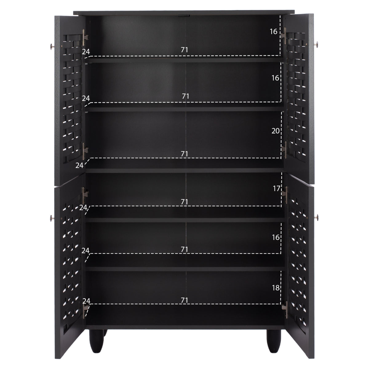 Шкаф за обувки KABIRA 4-врати меламин тъмносив 77x34x123см