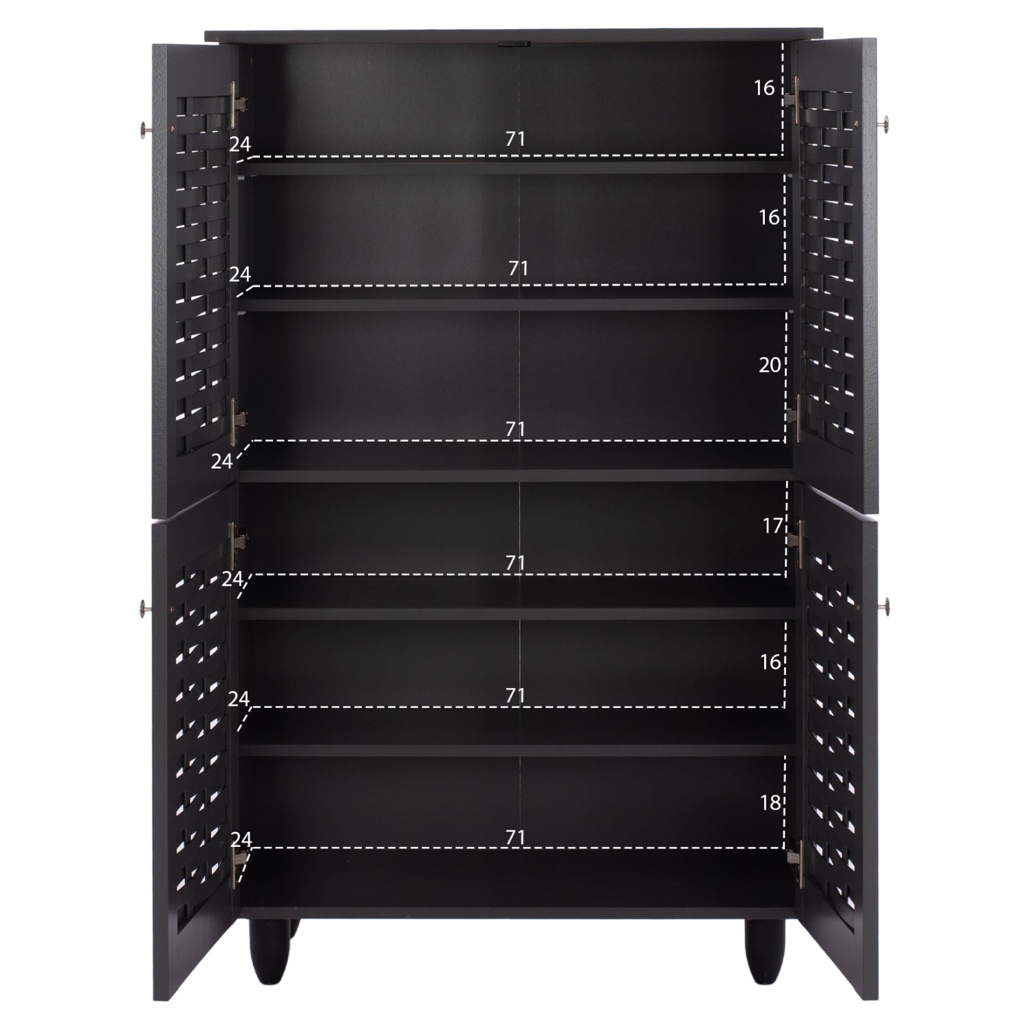 Шкаф за обувки KABIRA 4-врати меламин тъмносив 77x34x123см