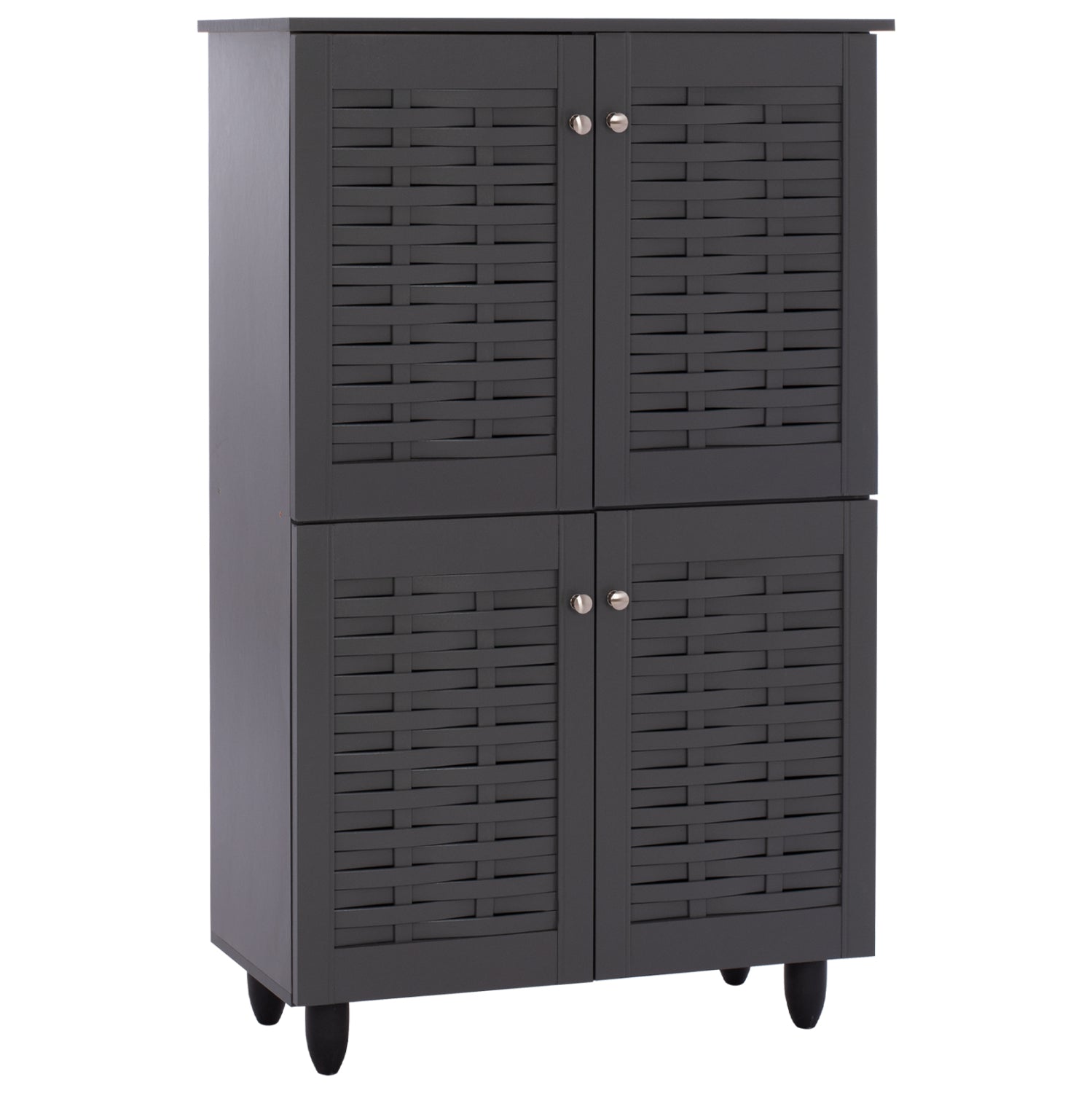 Шкаф за обувки KABIRA 4-врати меламин тъмносив 77x34x123см