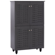 Шкаф за обувки KABIRA 4-врати меламин тъмносив 77x34x123см