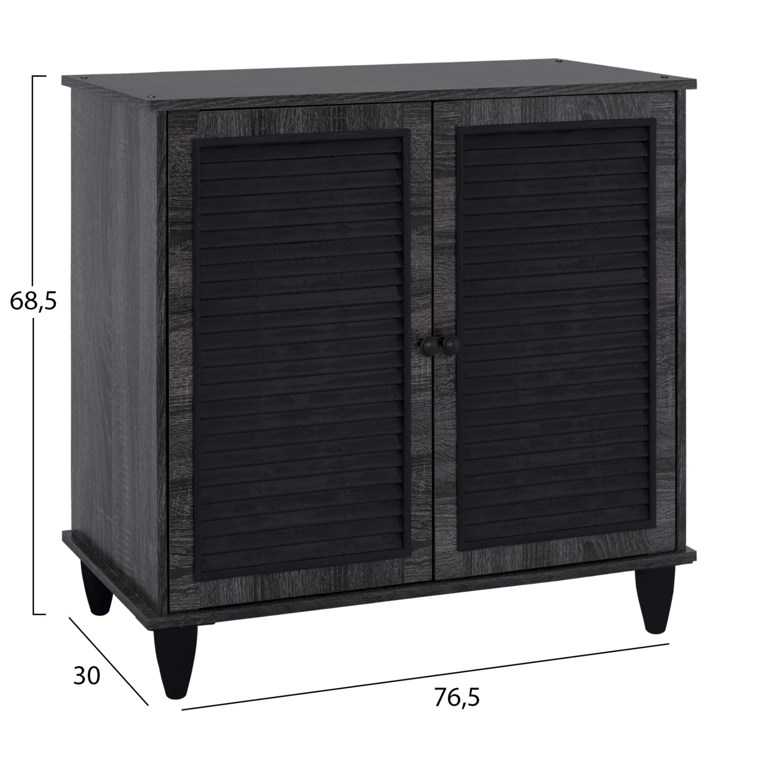 Дървен шкаф за обувки Сив цвят 76.5x30x68.5