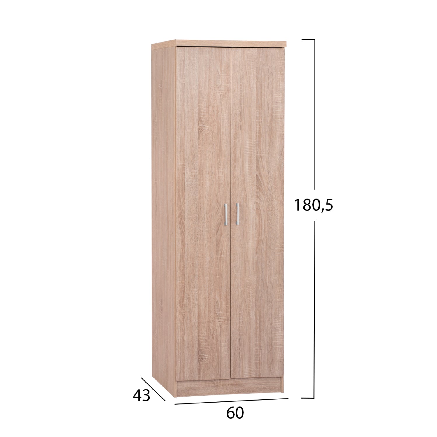 Дървен шкаф за обувки с 6 рафта 60x43x180.50 Sonama
