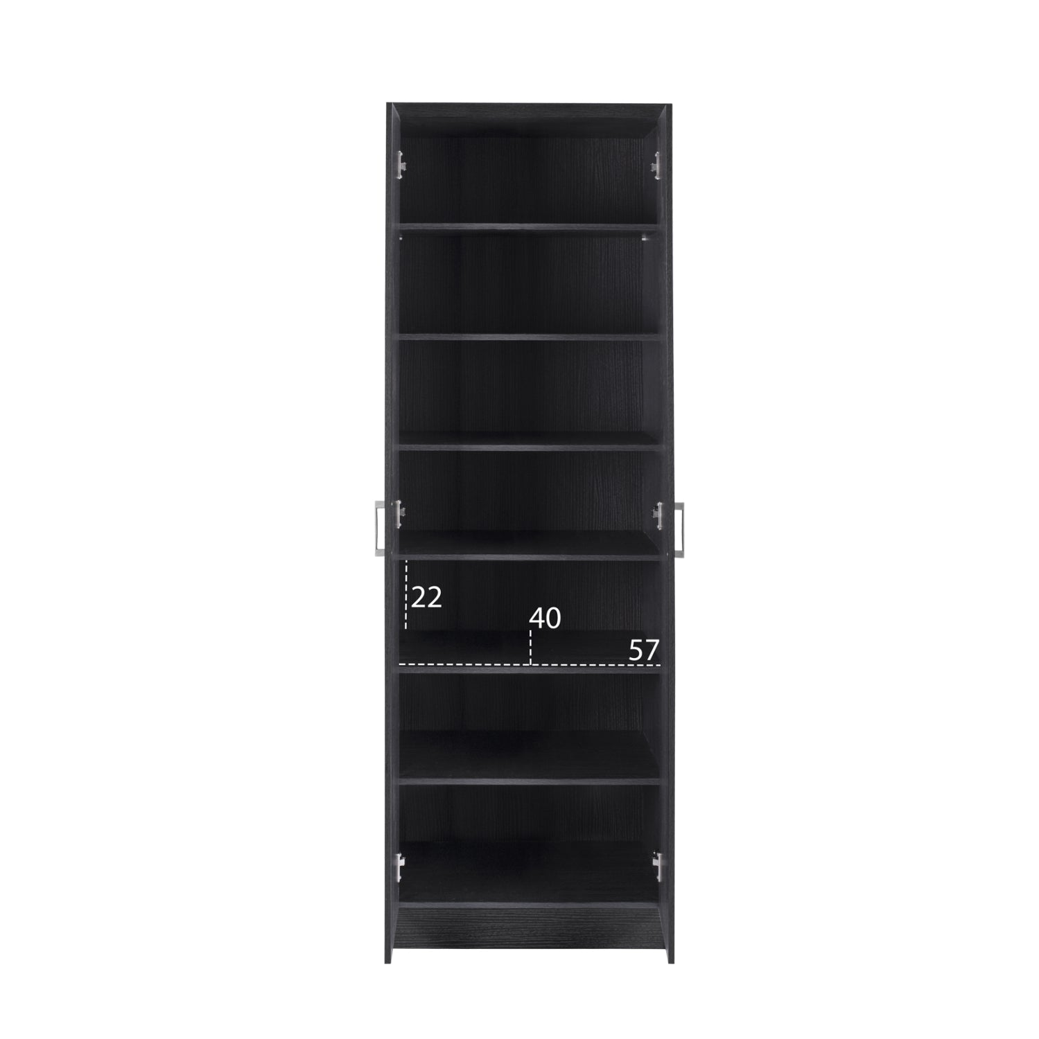 Дървен шкаф за обувки с 6 рафта 60x43x180.5 см Zebrano
