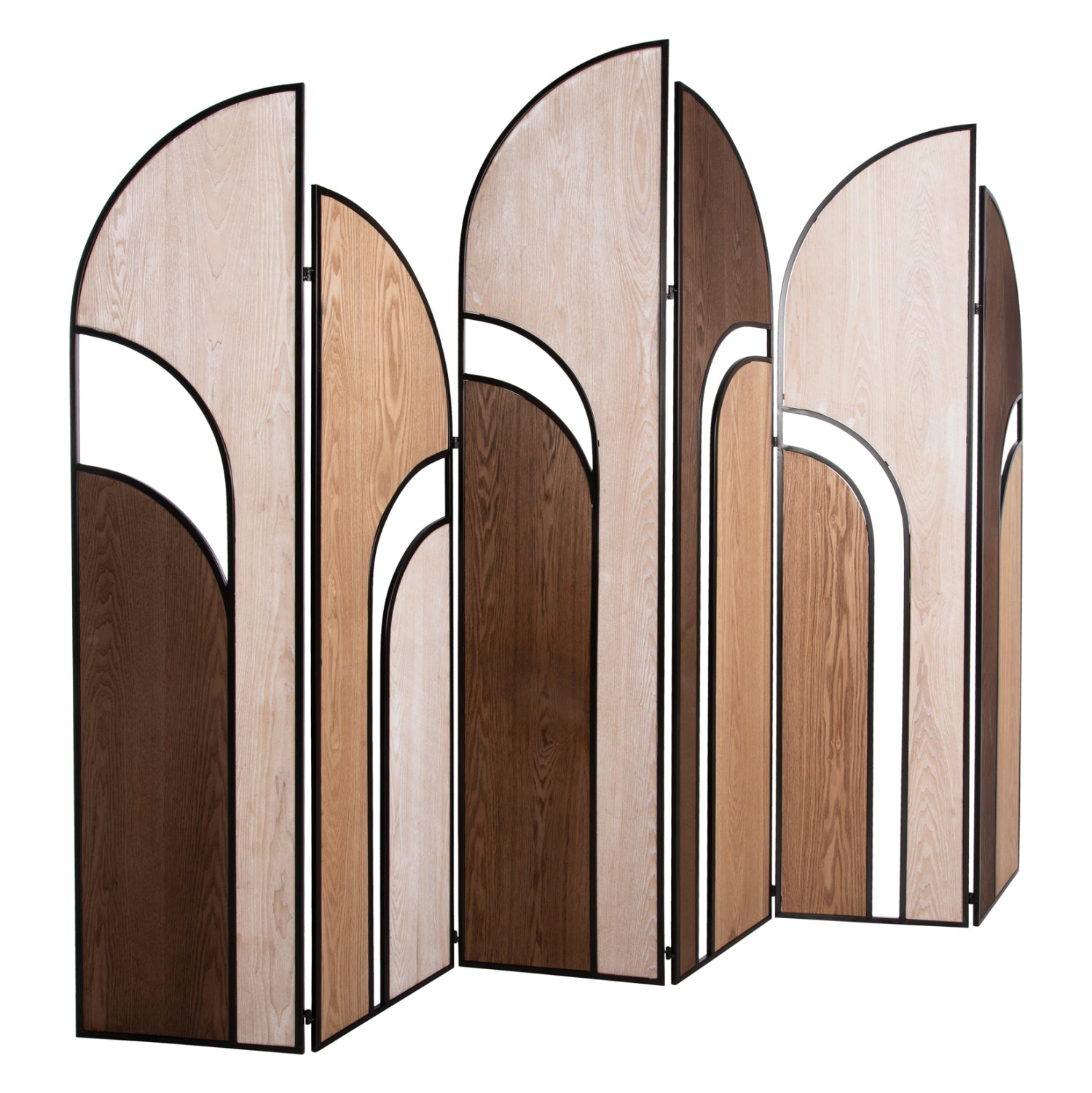 Параван с 6 панела CRYPT MDF в 4 цвята - черна метална рамка 241x1,5x180Hсм.
