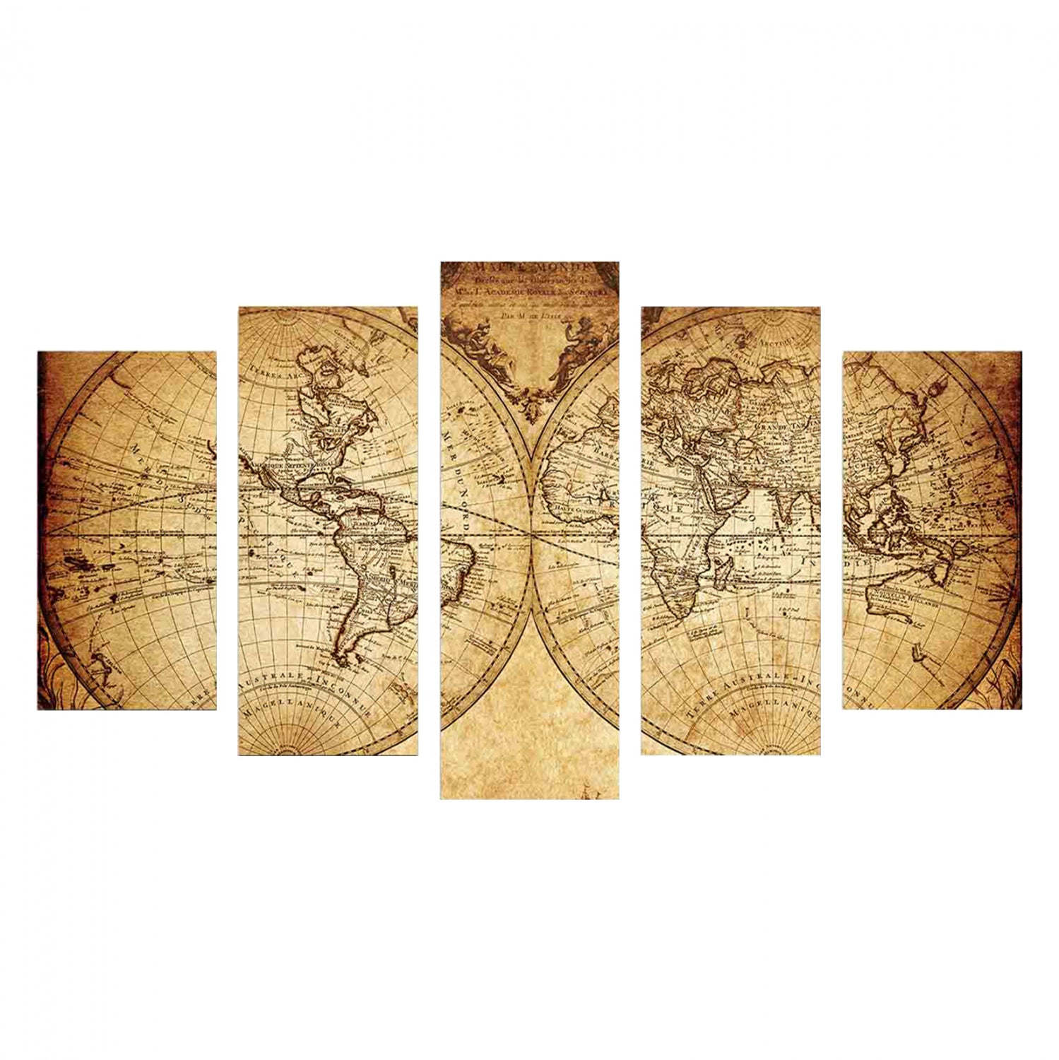 MDF картина винтидж карта на света 100X60x0,3 cm.