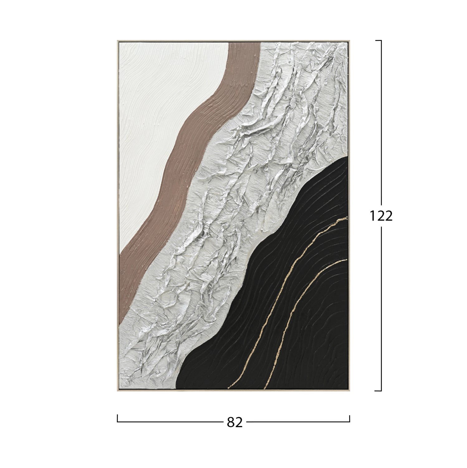 СТЕННА КАРТИНА ABSTRACT БЕЖОВА PS РАМКА-ПЛАТНО-РЪЧНА ИЗРАБОТКА 82x4.5x122Hсм.