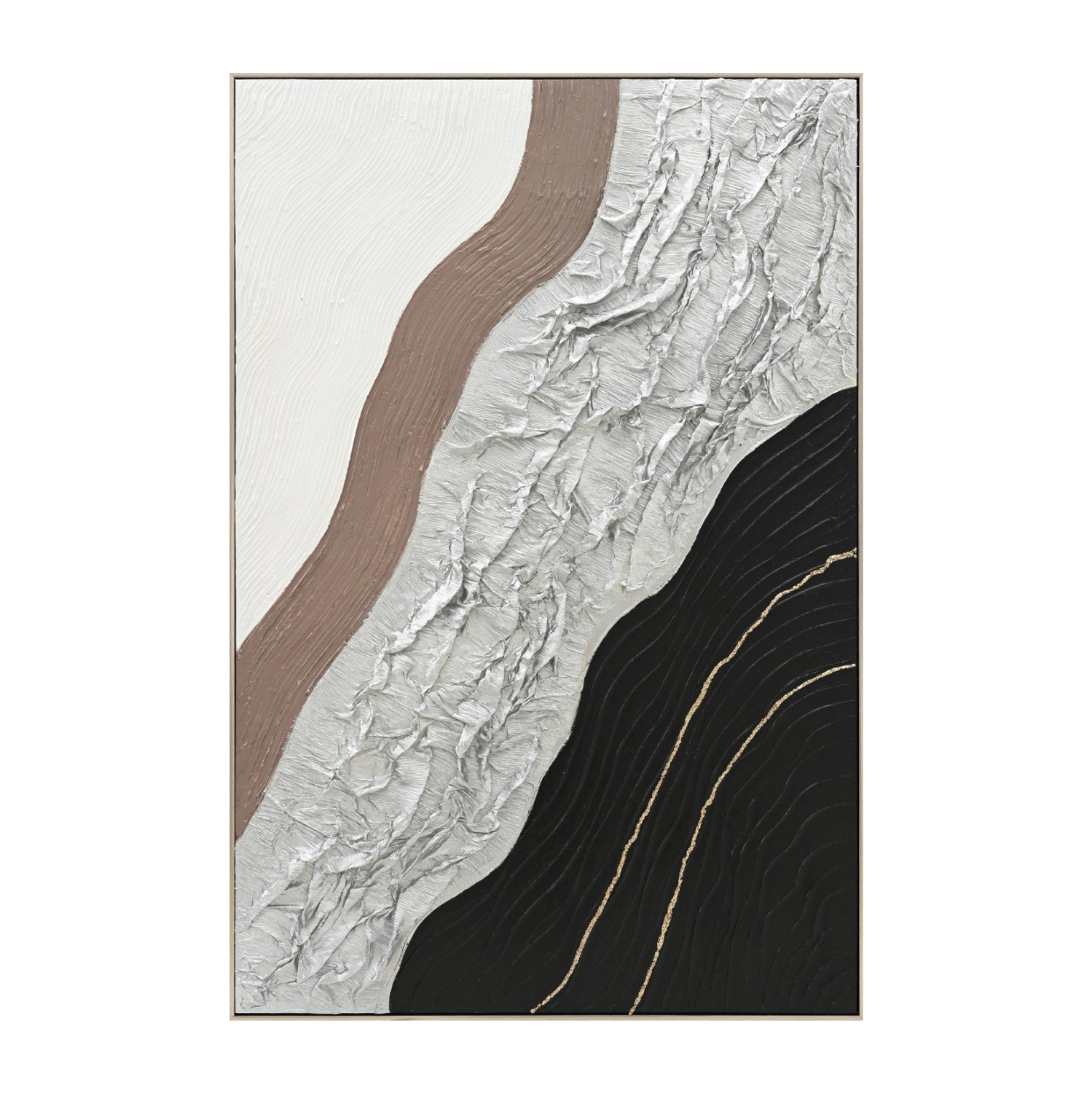 СТЕННА КАРТИНА ABSTRACT БЕЖОВА PS РАМКА-ПЛАТНО-РЪЧНА ИЗРАБОТКА 82x4.5x122Hсм.