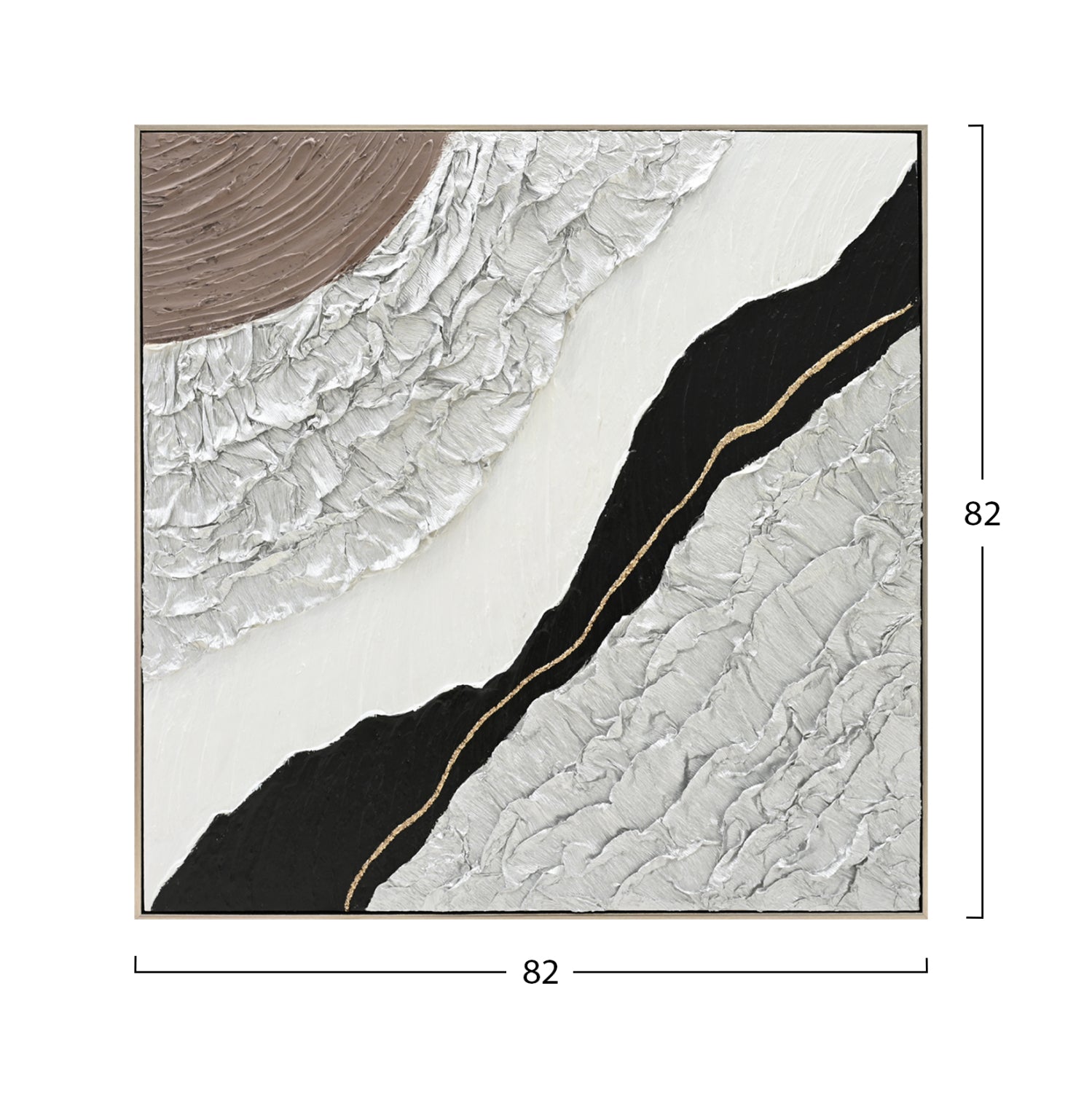 СТЕННА КАРТИНА ABSTRACT (КВАДРАТНА) БЕЖОВА PS РАМКА-ПЛАТНО-РЪЧНА ИЗРАБОТКА 82x4.5x82Hсм.