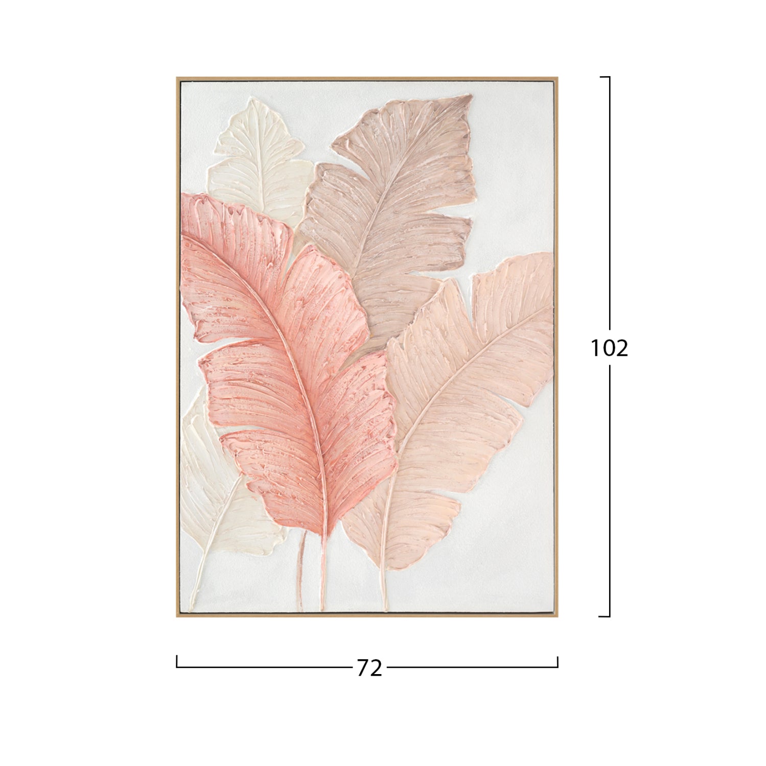 СТЕННА КАРТИНА TROPICO С БЕЖОВА PS РАМКА-ПЛАТНО С ГОЛЕМИ ЛИСТА 72x4,5x102Hсм.
