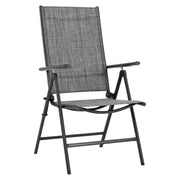 Сгъваем стол с 7 позиции Металик сив с текстилен сив 55x70x103 cm.