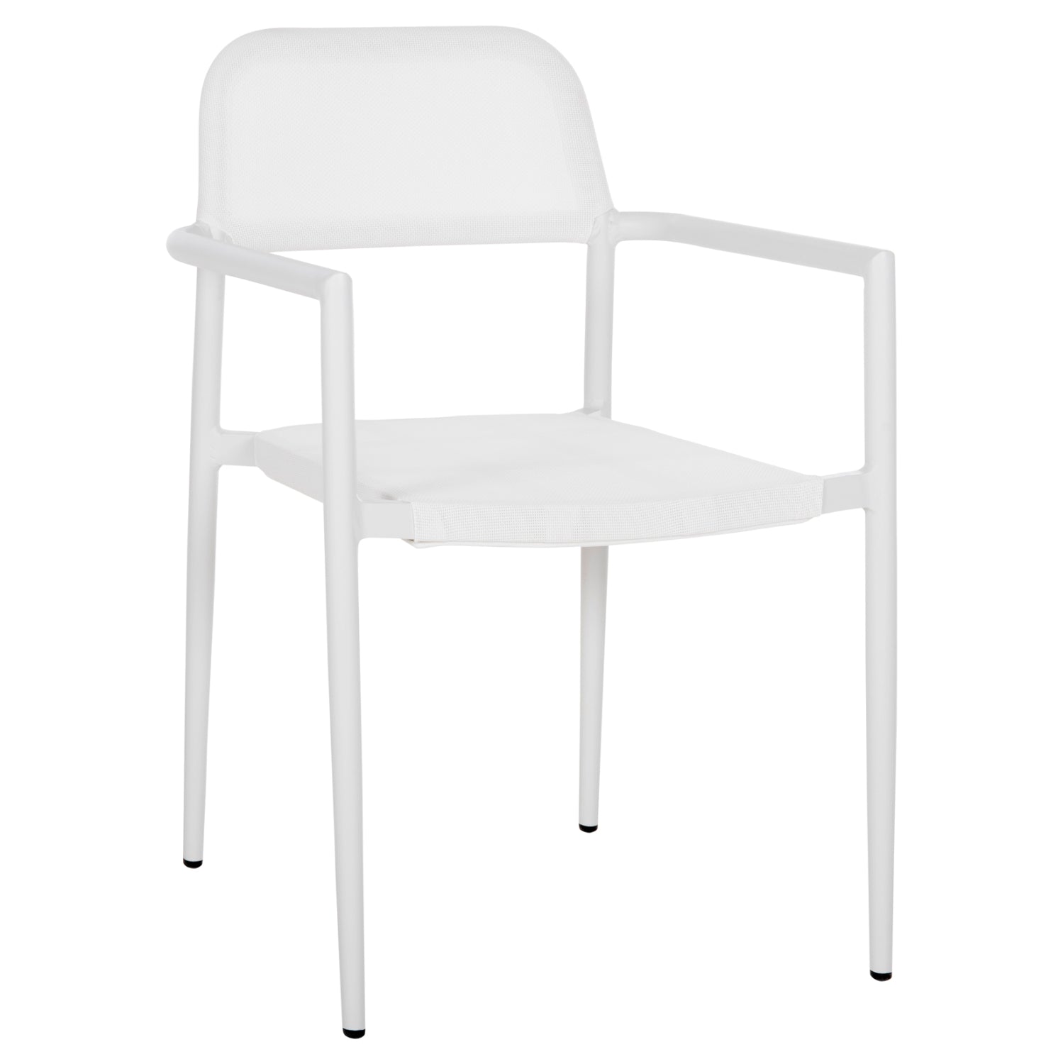 Алуминиев фотьойл Ronny бяла рамка и бял текстилен 53x51x80Hсм.