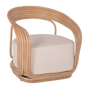 Тапициран стол Duchess ратан с голяма екрю възглавница 81x59x70 cm.