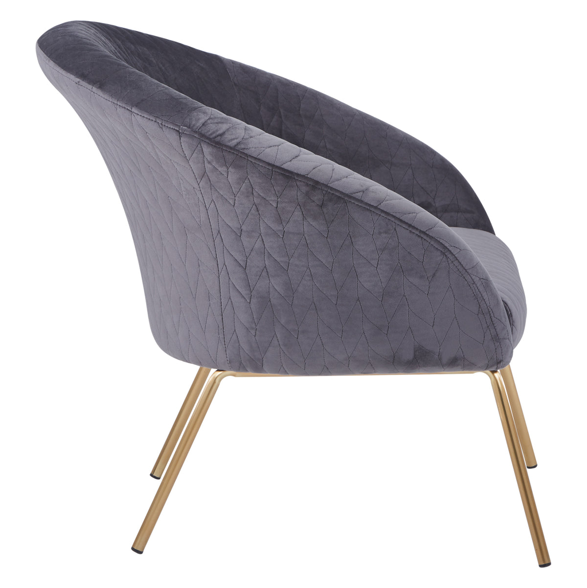Фотьойл Joyce Velvet сив, метални крака 80x76x75 см.