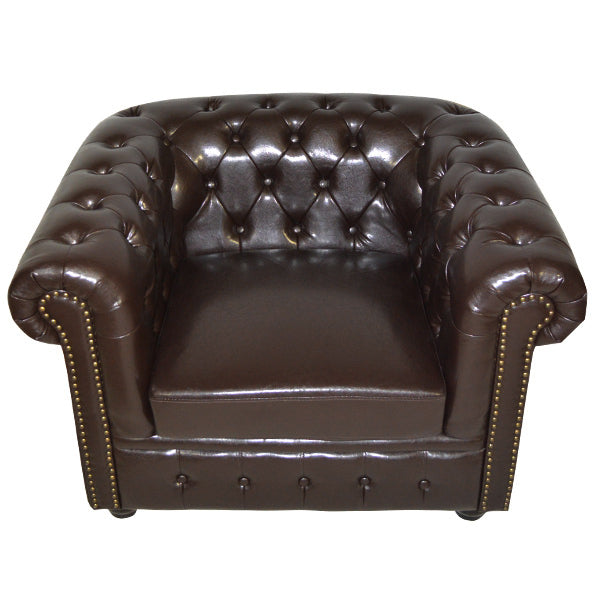 Фотьойл T.Chesterfield POLINA PU тъмнокафяв 110x90x73См