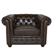 Фотьойл T.Chesterfield POLINA PU тъмнокафяв 110x90x73См