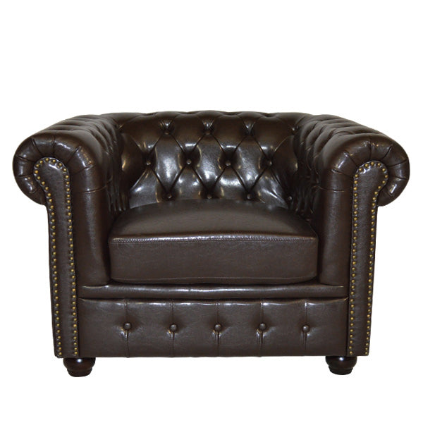 Фотьойл T.Chesterfield POLINA PU тъмнокафяв 110x90x73См