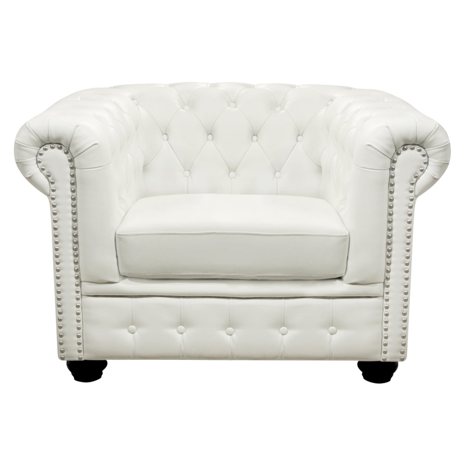 Фотьойл T.Chesterfield POLINA, PU бял, 110x90x73Hсм