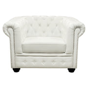 Фотьойл T.Chesterfield POLINA, PU бял, 110x90x73Hсм