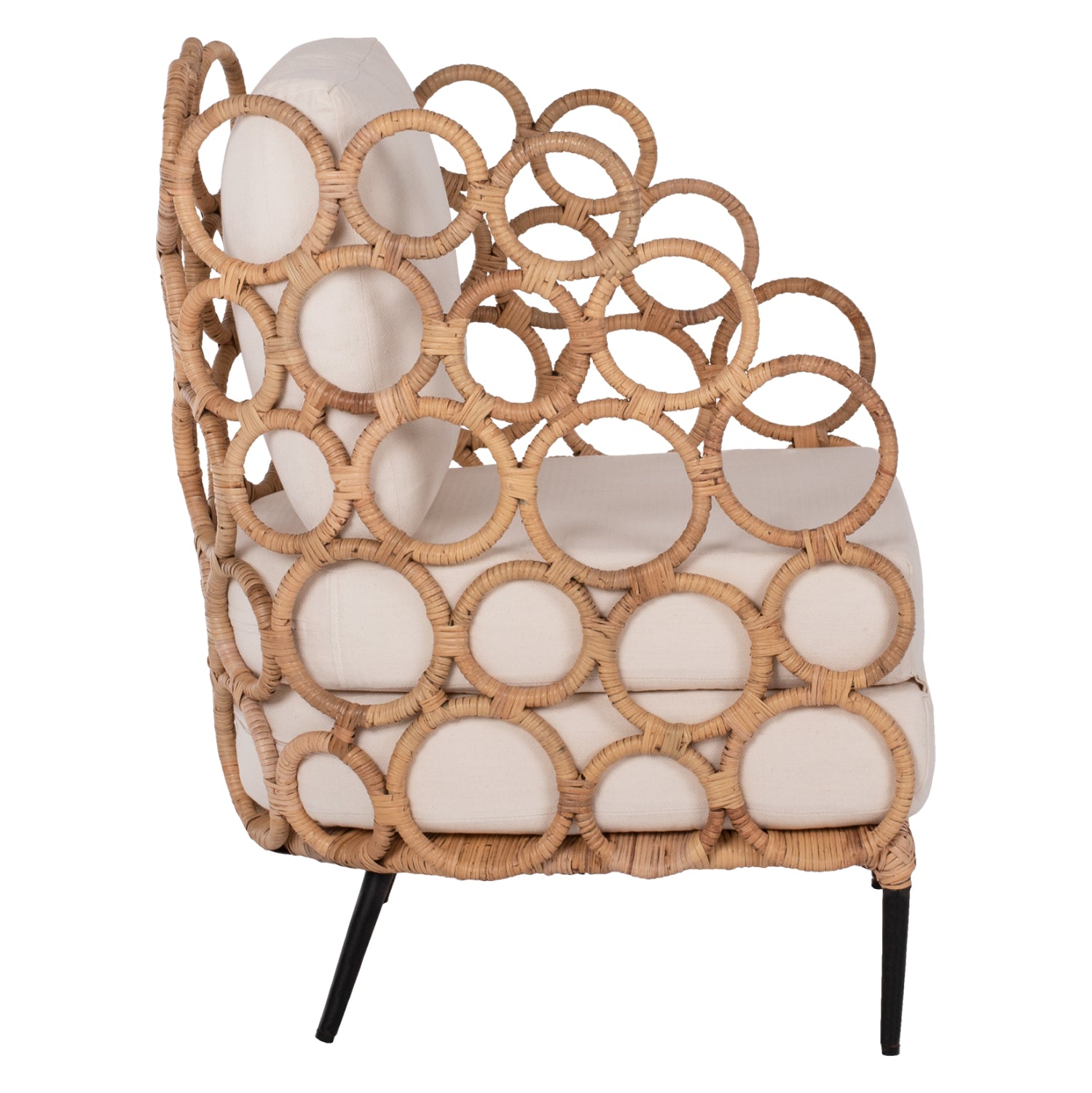 Тапициран стол Ringer FB99341 ратан-метал натурален цвят 65x69x86H cm.