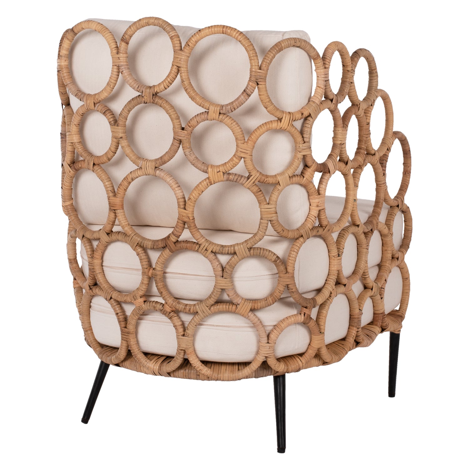 Тапициран стол Ringer FB99341 ратан-метал натурален цвят 65x69x86H cm.