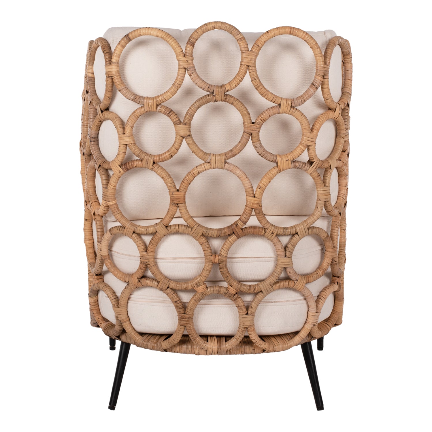 Тапициран стол Ringer FB99341 ратан-метал натурален цвят 65x69x86H cm.