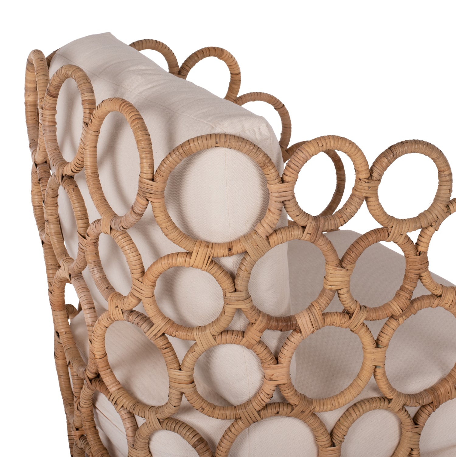 Тапициран стол Ringer FB99341 ратан-метал натурален цвят 65x69x86H cm.