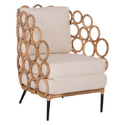 Тапициран стол Ringer FB99341 ратан-метал натурален цвят 65x69x86H cm.