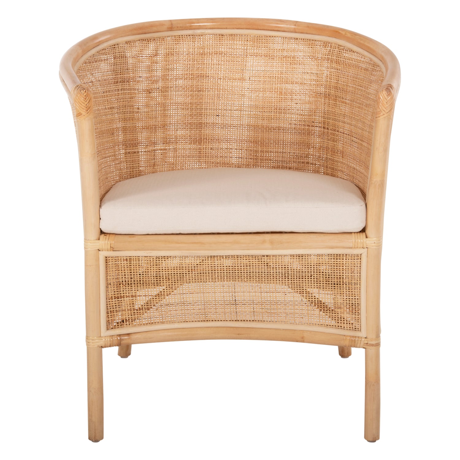 ФОТЬОЙЛ APRON ПРОБИТ РАТАН В ЕСТЕСТВЕН ЦВЯТ-БЯЛА ВЪЗГЛАВНИЦА 75x70x85Hсм.