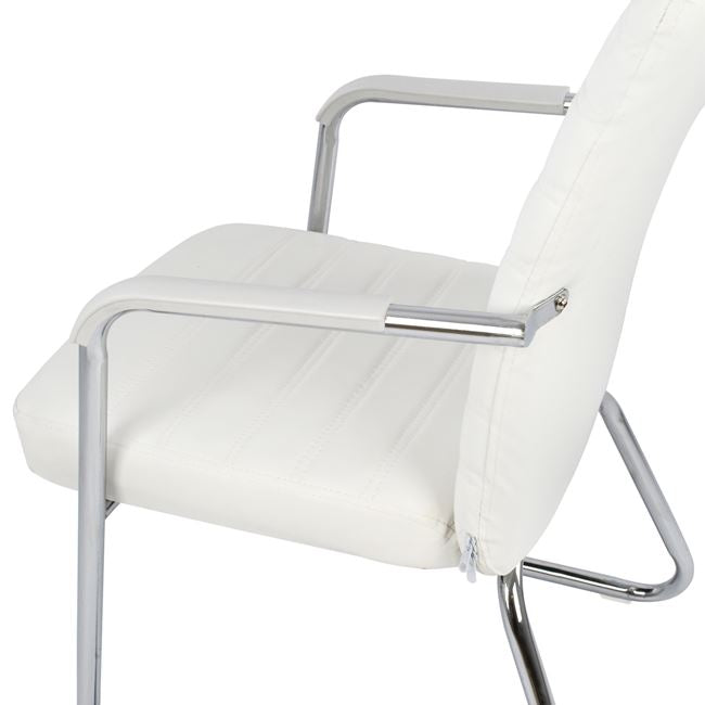 Конферентен стол Бял 55,5x67,5x94 см