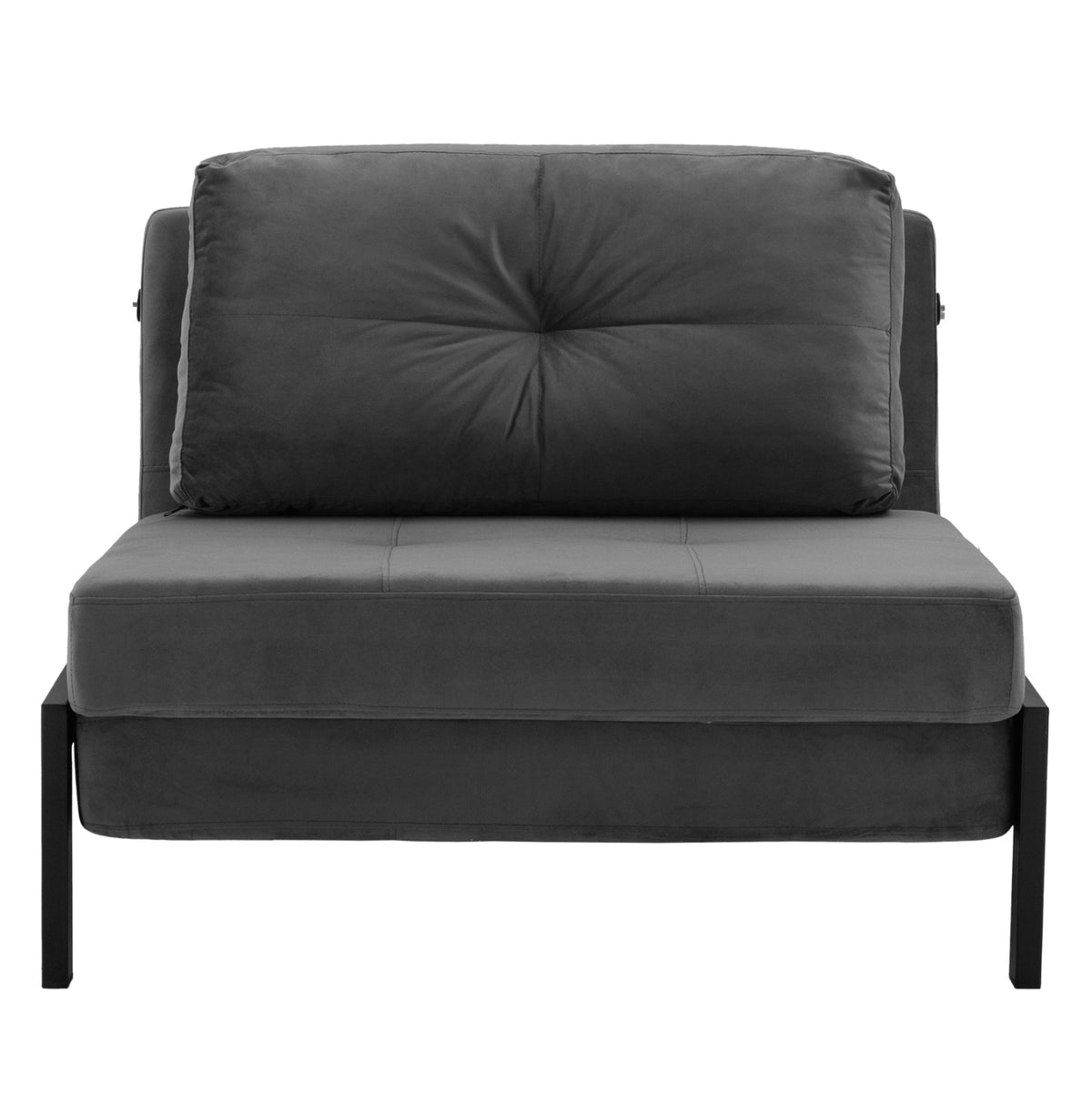 Фотьойл Легло, сив кадифе, 95x92x66 см