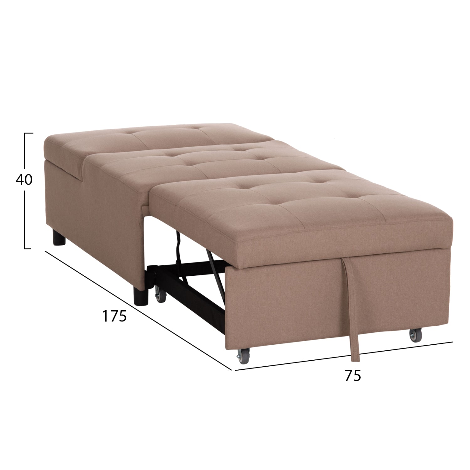 Кресло легло LIBRE бежов плат 75x106x87Hcm
