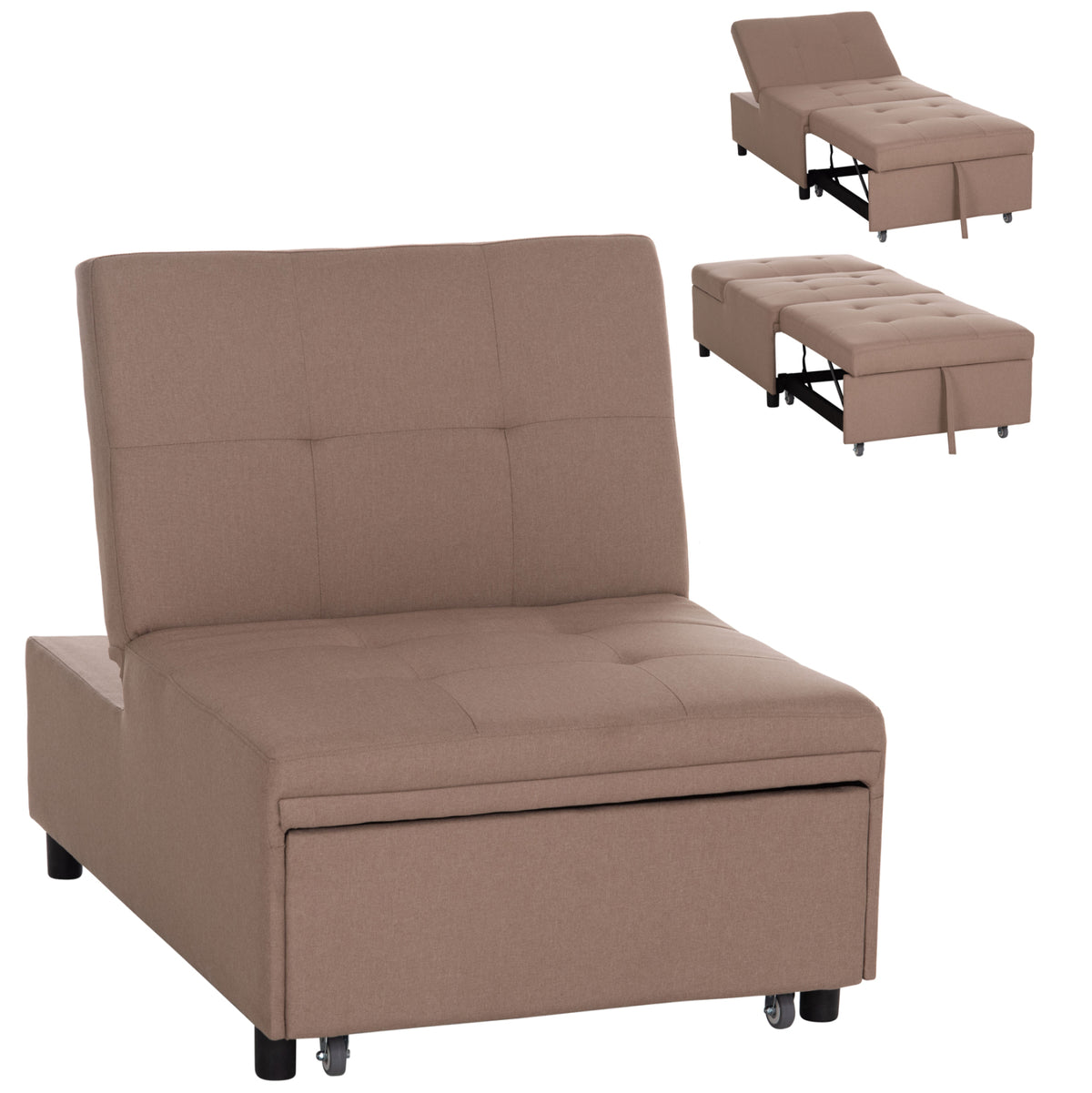 Кресло легло LIBRE бежов плат 75x106x87Hcm