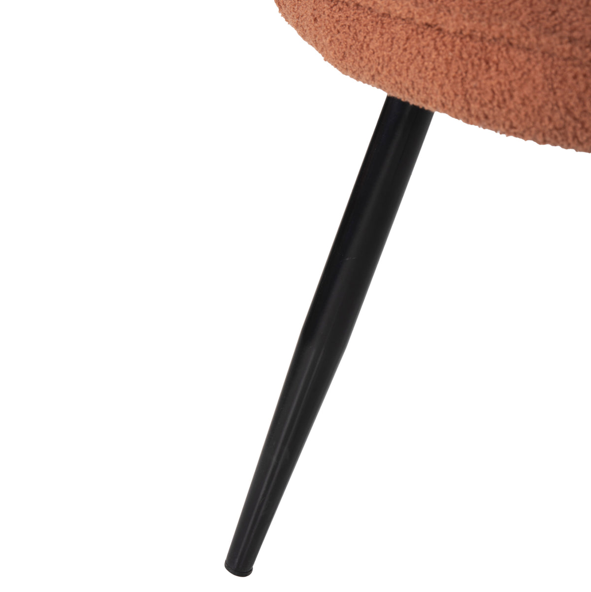 Фотьойл с табуретка CRAWLEY оранжева букле тъкан-черни метални крака 70x74x105Hсм.