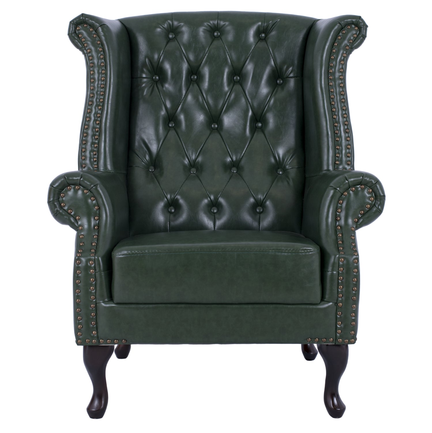 Фотьойл тип Chesterfield Polina,, кипарис зелено PU 83x79x104 см