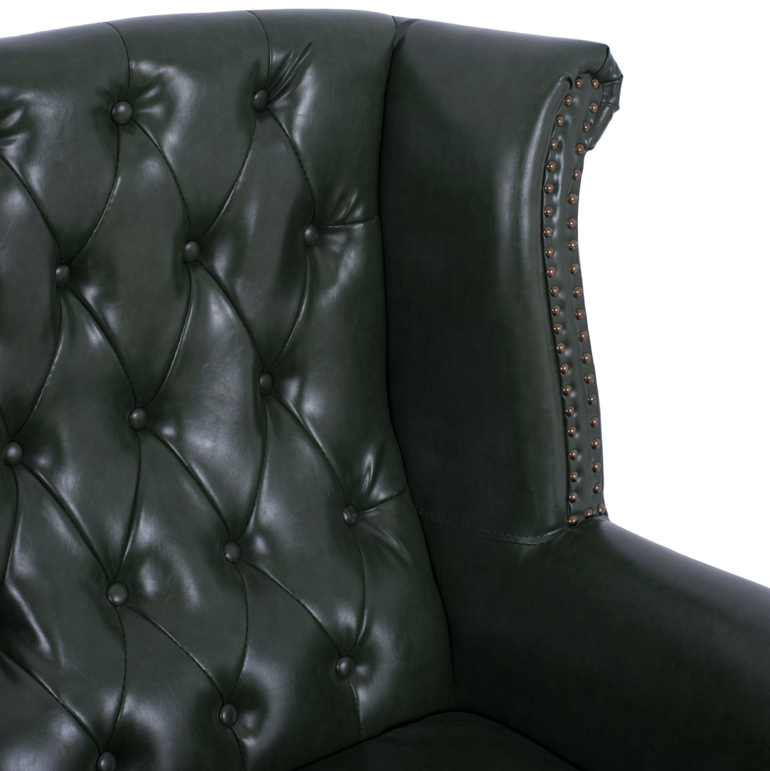 Фотьойл тип Chesterfield Polina,, кипарис зелено PU 83x79x104 см