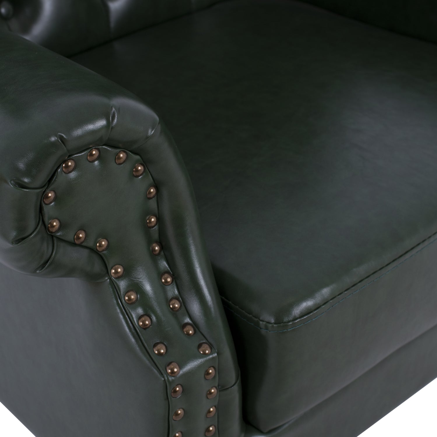 Фотьойл тип Chesterfield Polina,, кипарис зелено PU 83x79x104 см