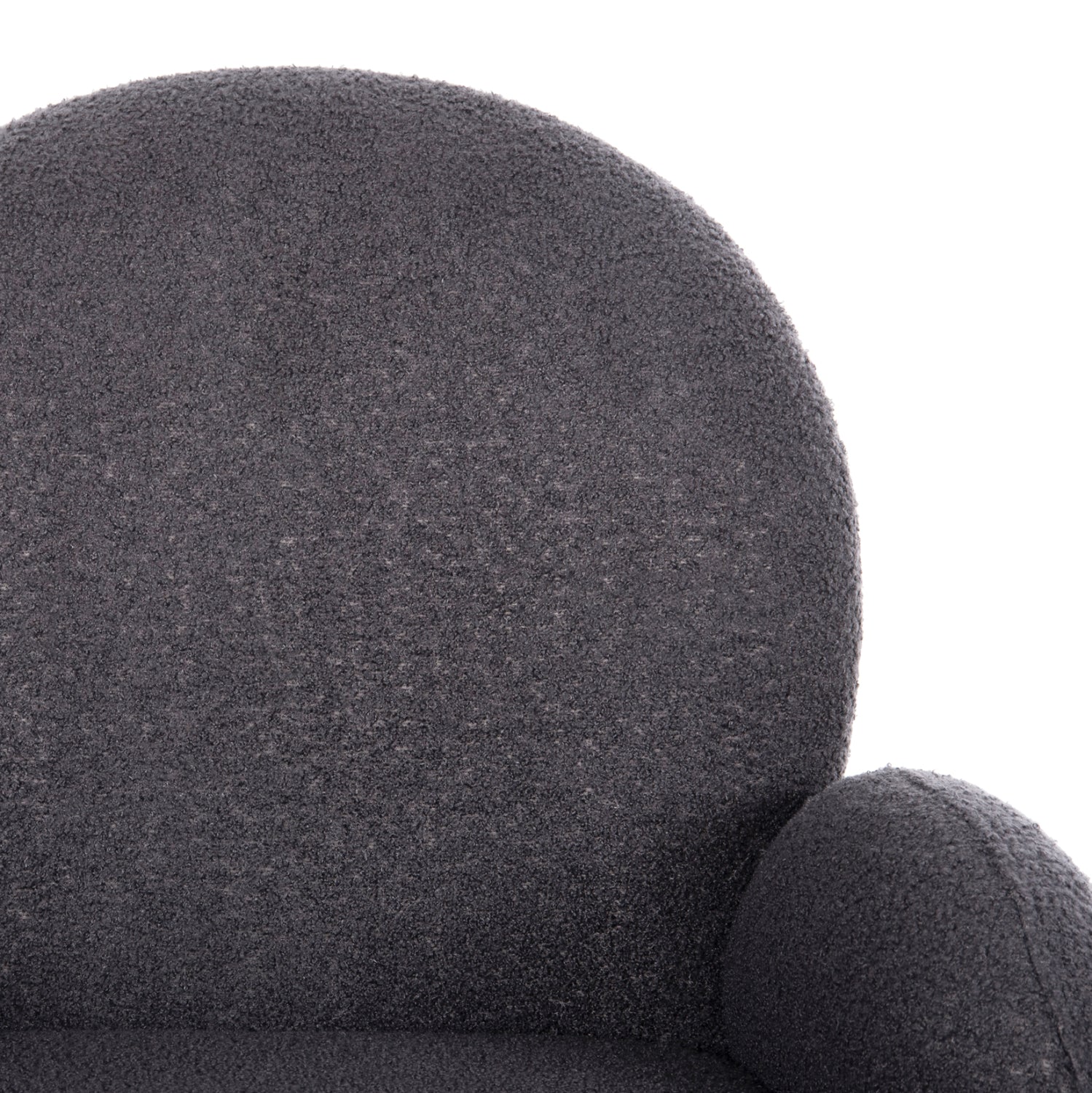 ВЪРТЯЩО СЕ ФОТЬОЛ WINON СИВ TEDDY ПЛАТ-ЧЕРНА МЕТАЛНА ОСНОВА 65x67x92Hсм.