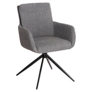 Въртящ се трапезен стол BLANS сива букле материя-метални крака 62x60x90Hcm.