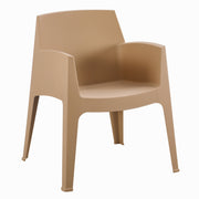 Полипропиленов стол с подлакътници SLEEK капучино 68x63x82.5Hcm.